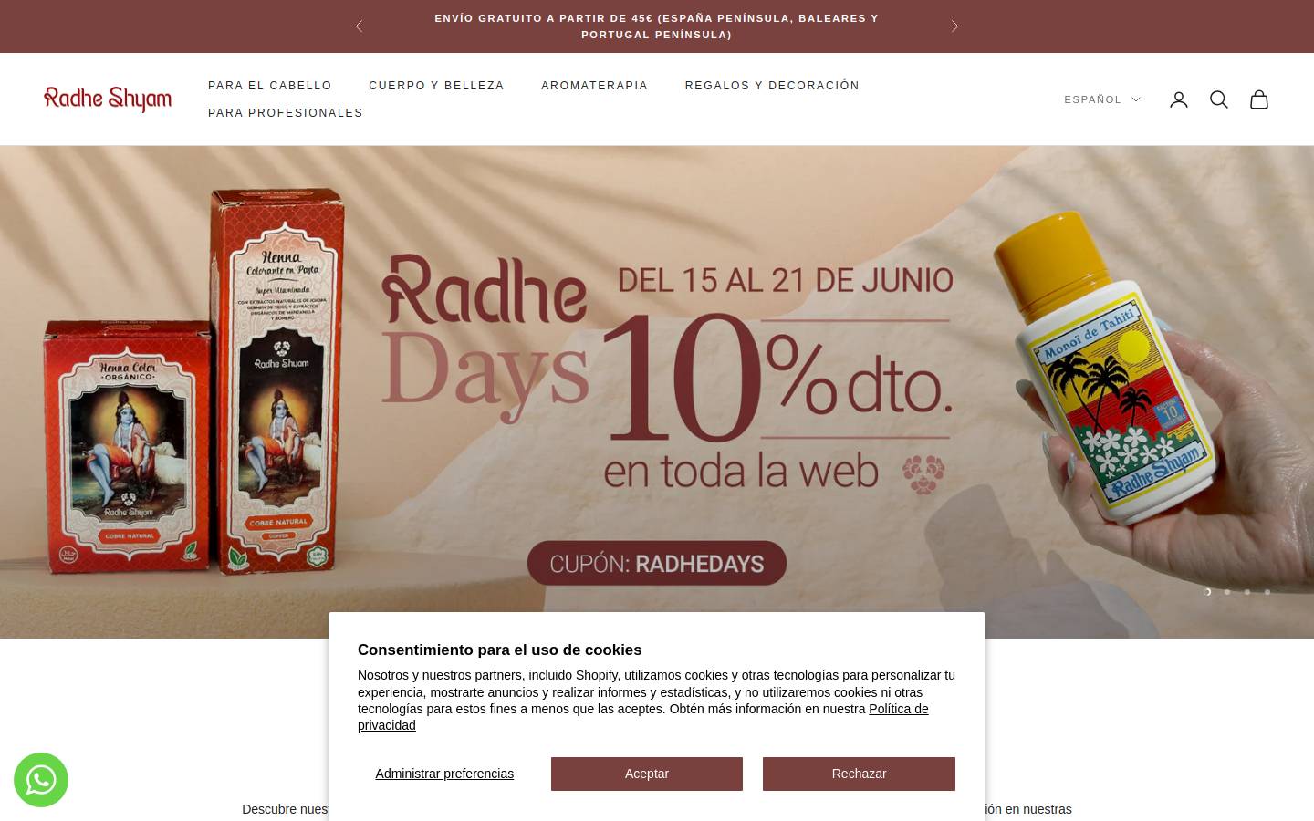 radheshyam.es homepage screenshot