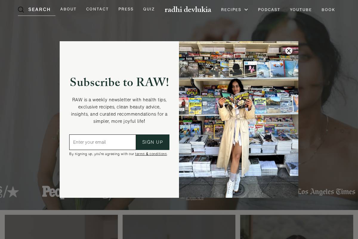 radhidevlukia.com homepage screenshot