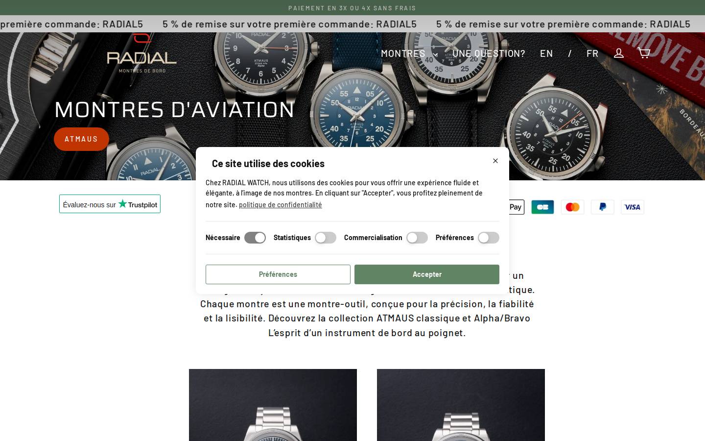 Radial Watch homepage screenshot