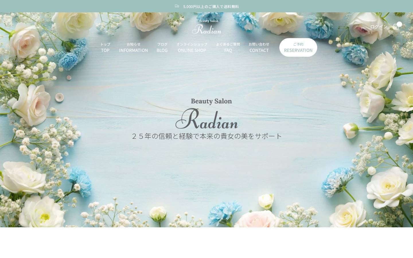 Radian homepage screenshot