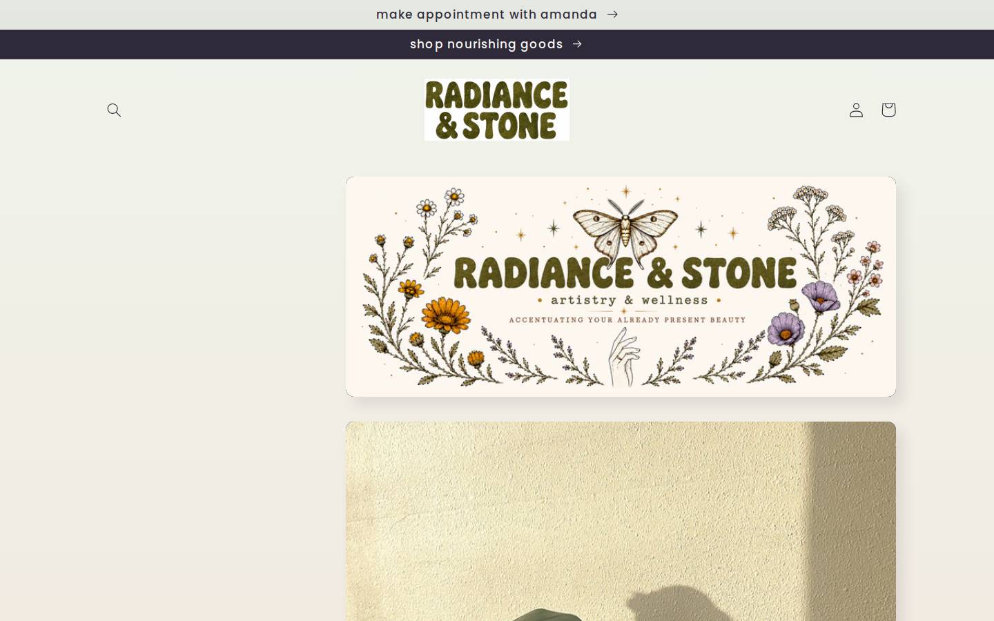 radianceandstone.com homepage screenshot