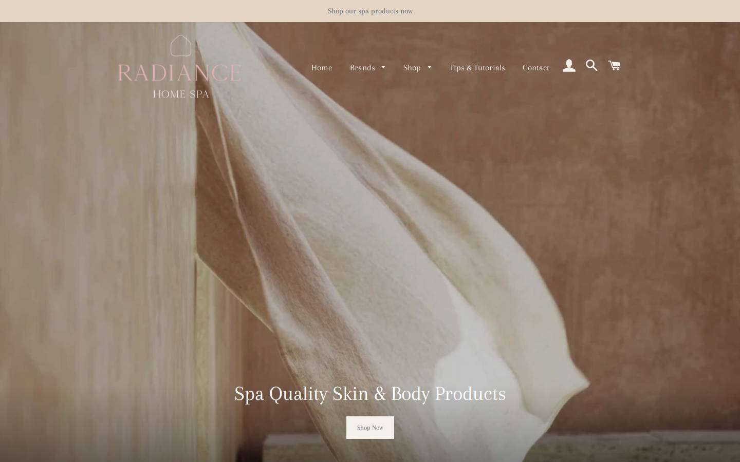 radiancehomespa.com homepage screenshot