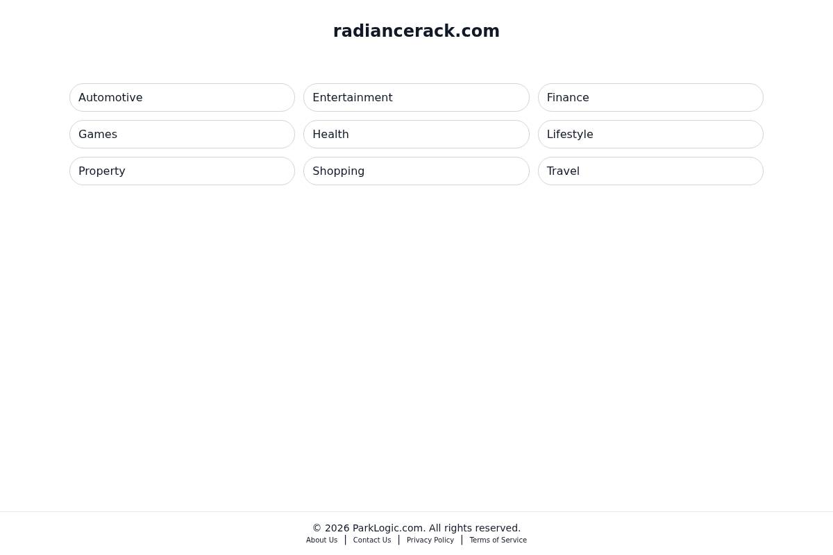 Radiancerack homepage screenshot