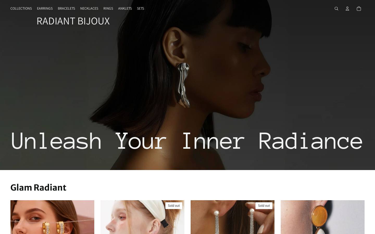 radiantbijoux.com homepage screenshot