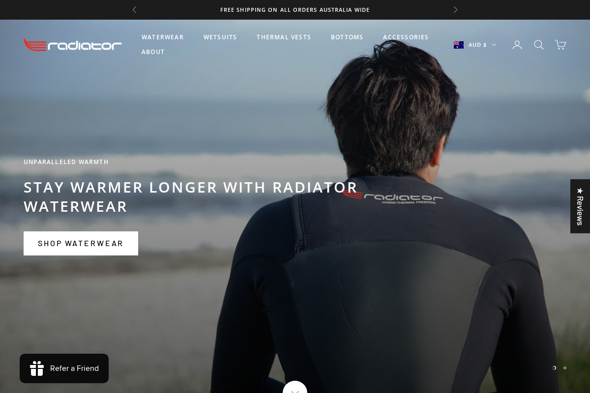 Radiator.com homepage screenshot