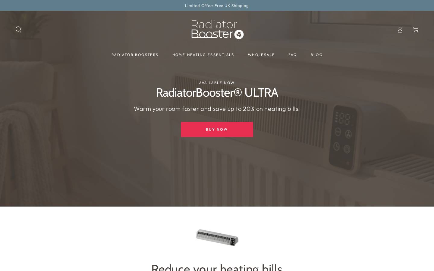 radiatorbooster.com homepage screenshot