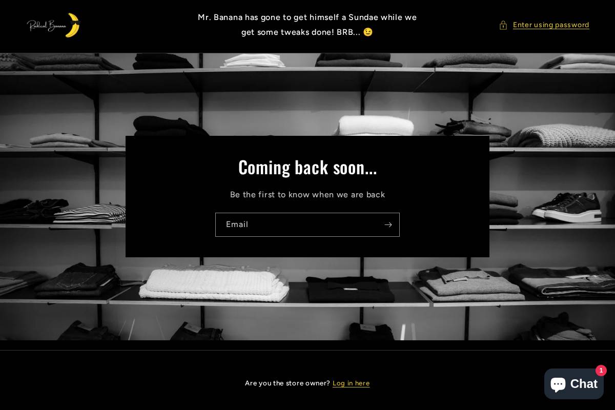 radicalbanana.com homepage screenshot