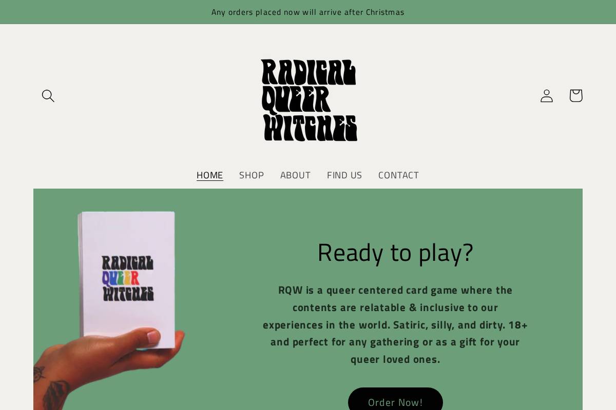 radicalqueerwitches.com homepage screenshot