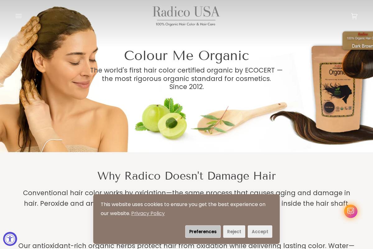 radicousa.com homepage screenshot