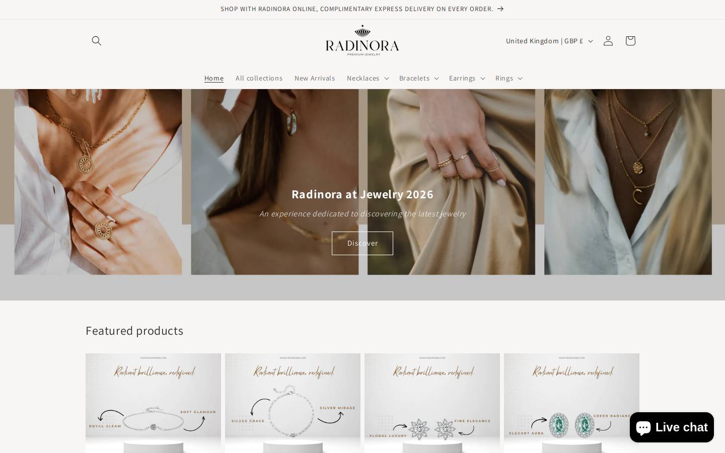 radinora.com homepage screenshot
