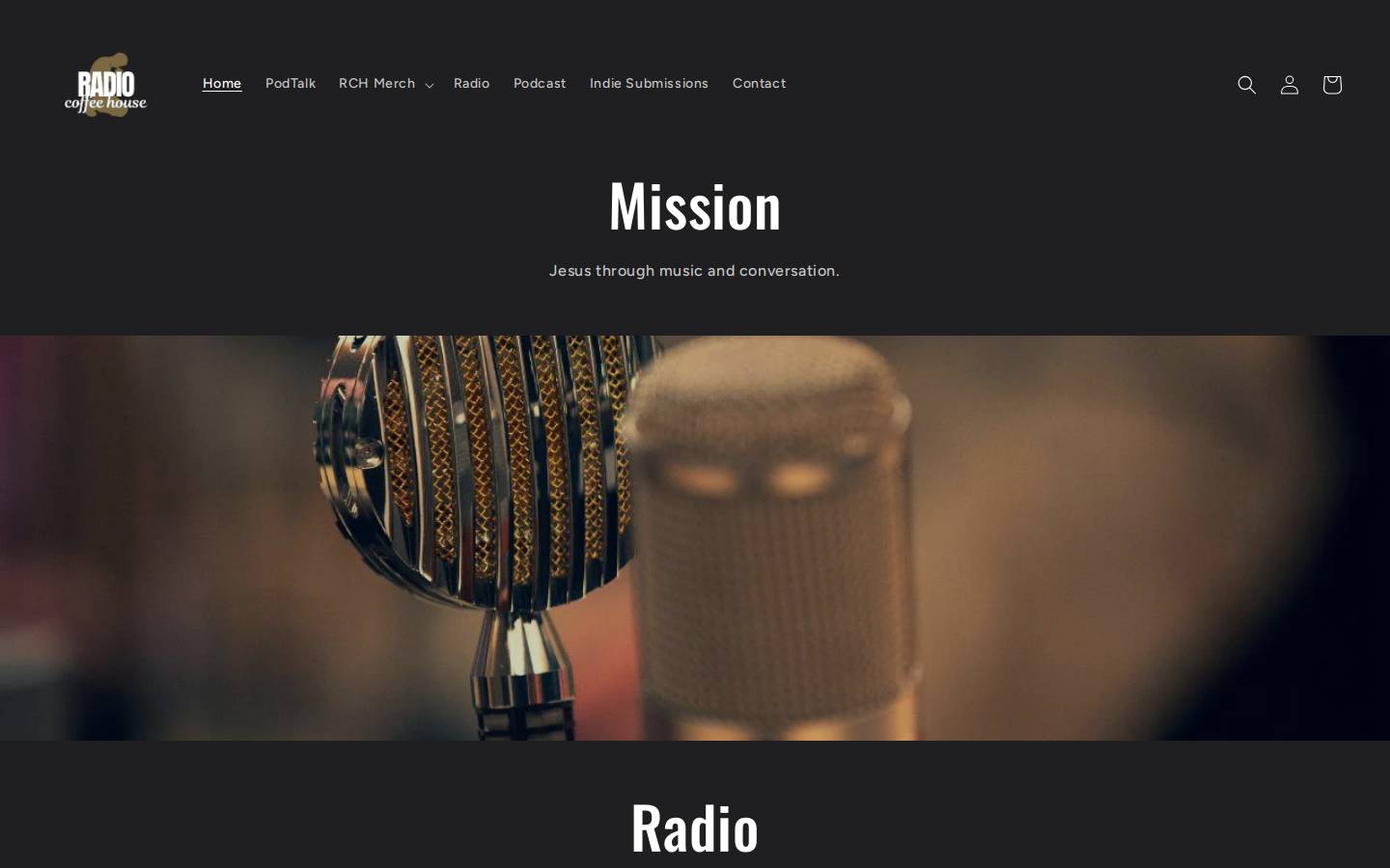 radiocoffeehouse.com homepage screenshot