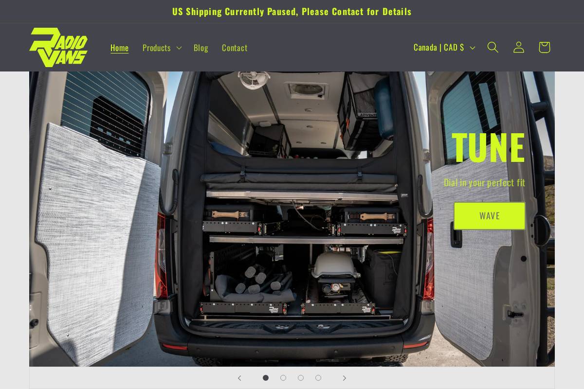 radiovans.com homepage screenshot