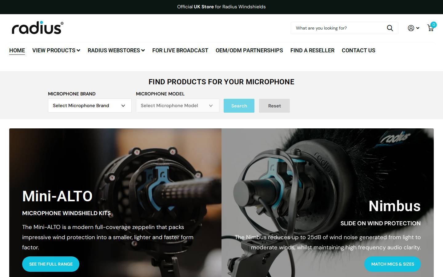 Radiuswindshields homepage screenshot