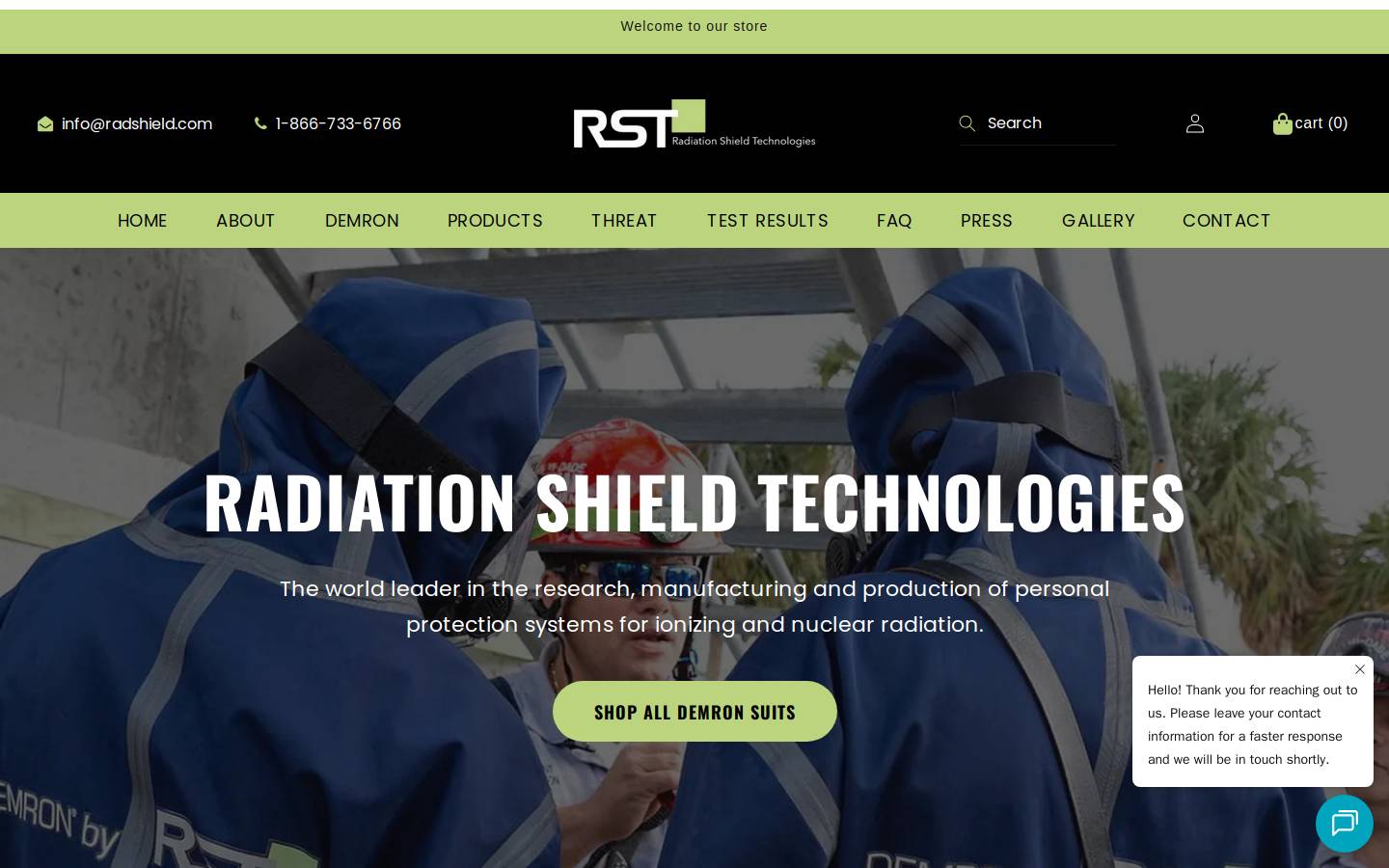 radshield.com homepage screenshot