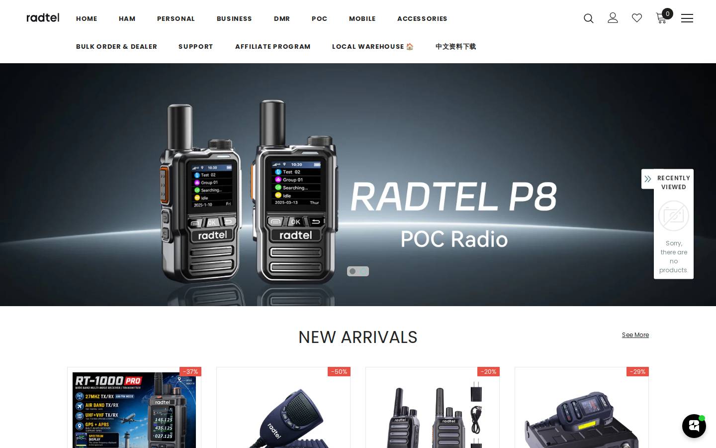 radtel.com homepage screenshot