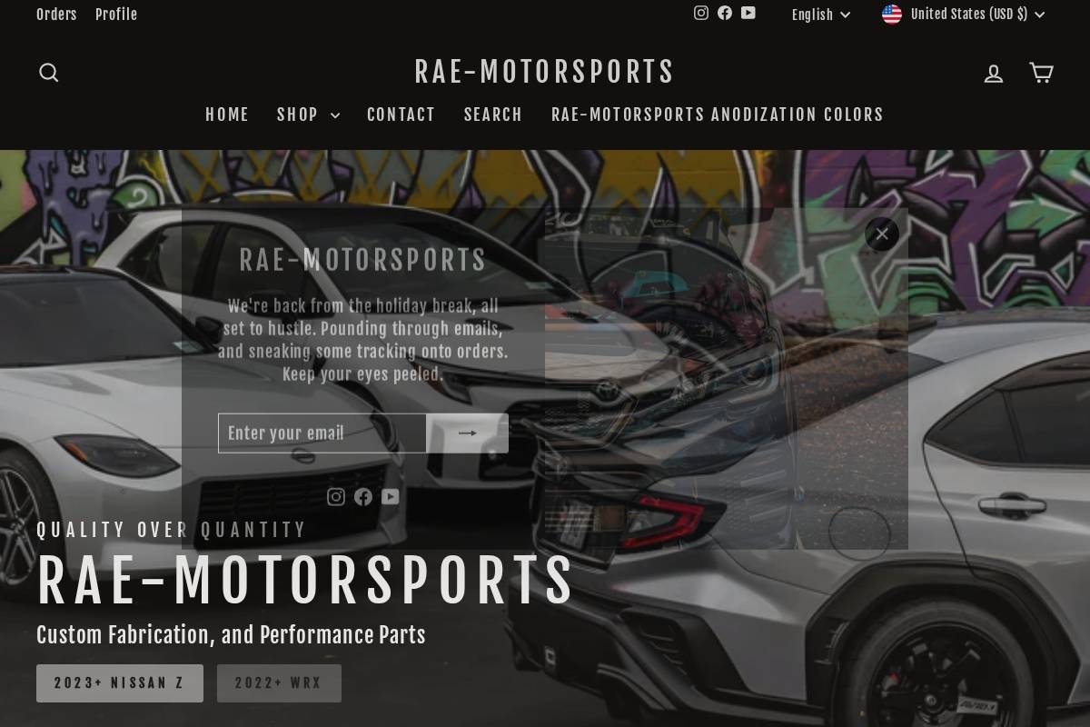 Rae-Motorsports homepage screenshot