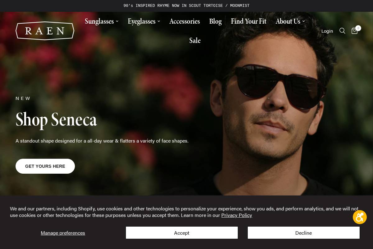 RAEN homepage screenshot
