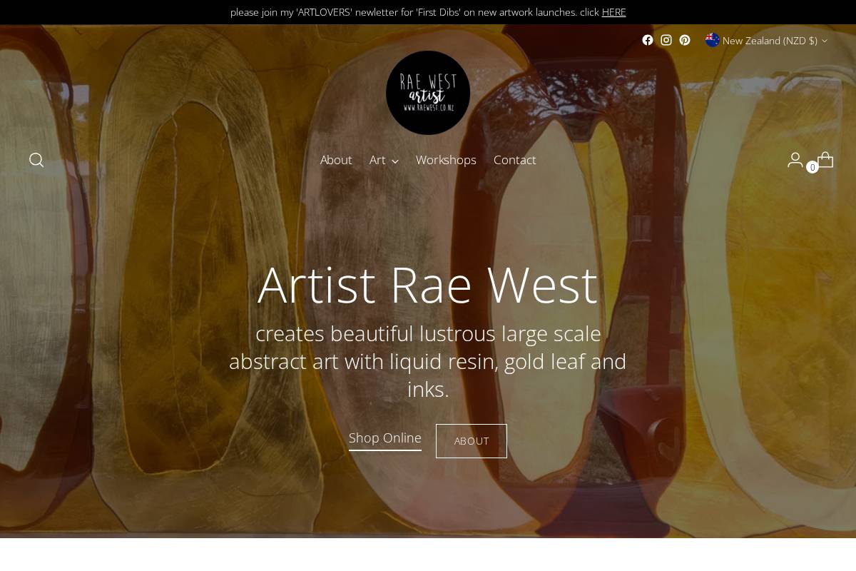 raewest.co.nz homepage screenshot