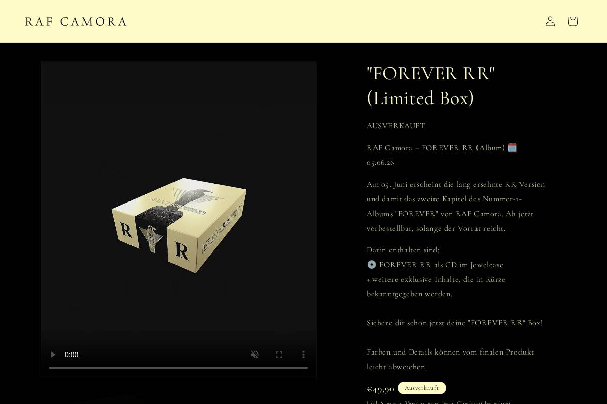 rafcamora-shop.de homepage screenshot