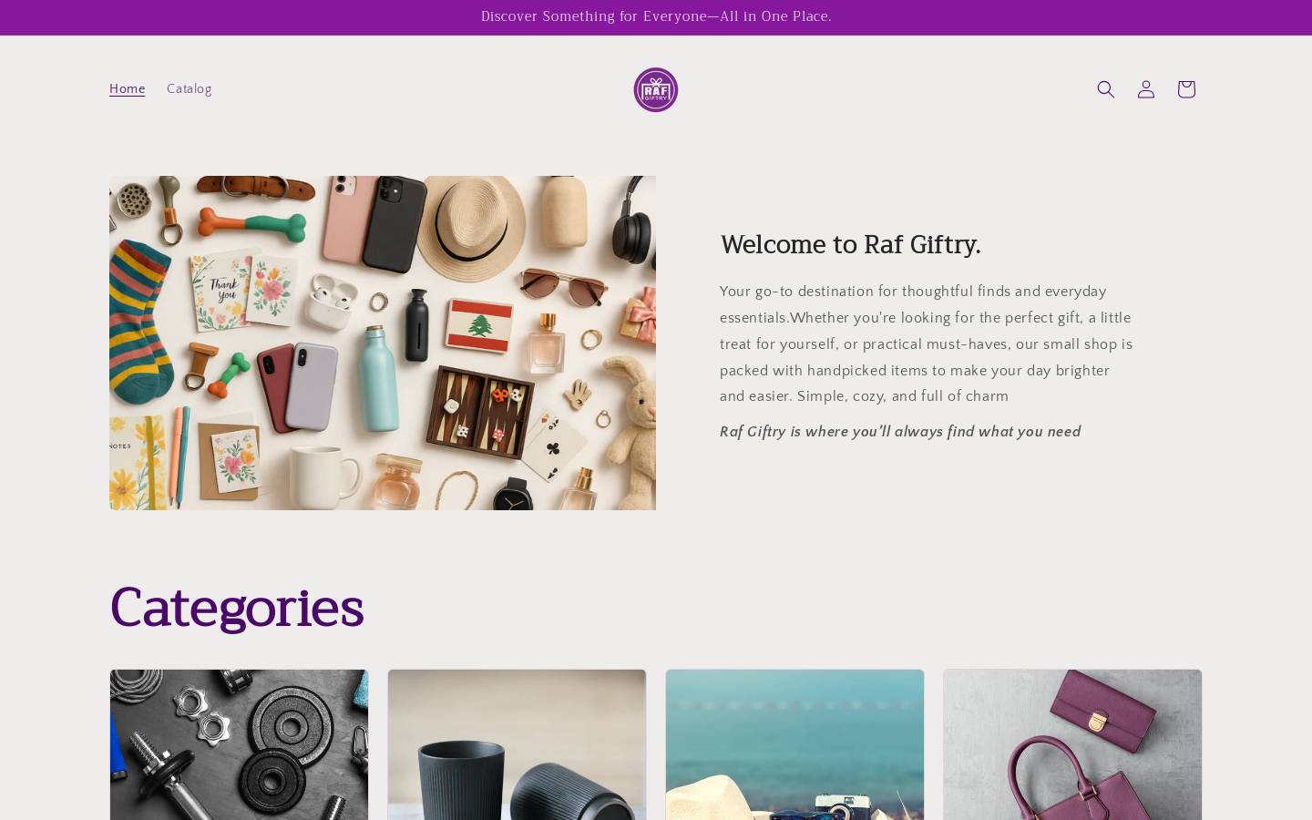 rafgiftry.com homepage screenshot