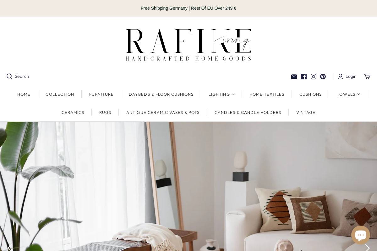 rafineliving.com homepage screenshot