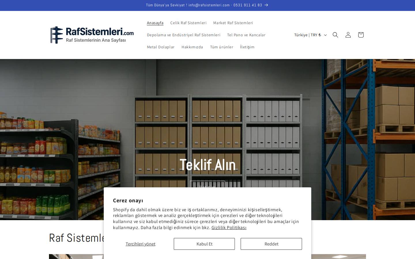 rafsistemleri.com homepage screenshot
