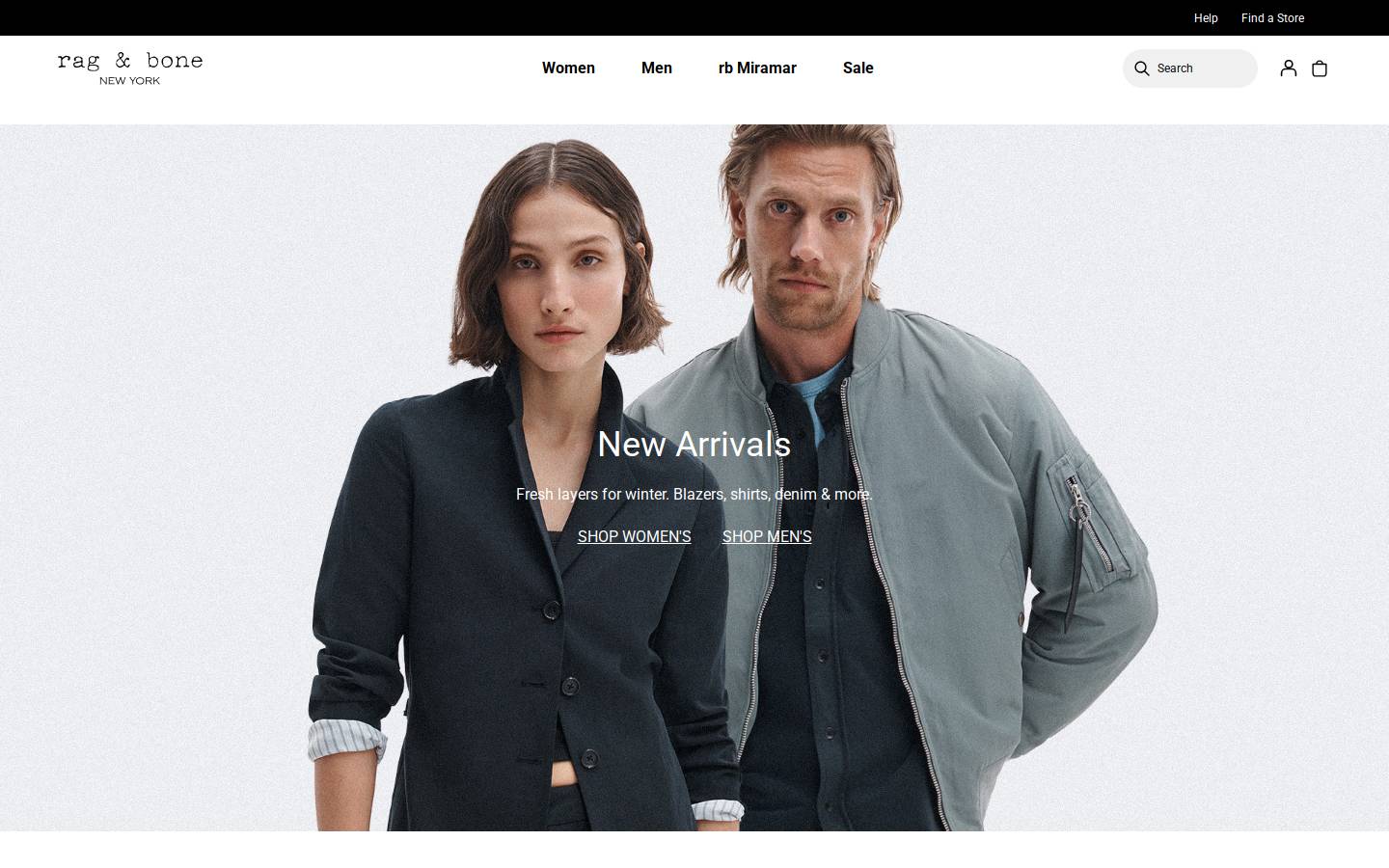 Rag Bone homepage screenshot