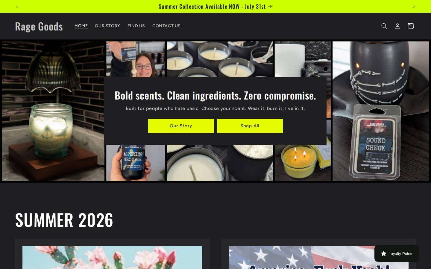 ragegoods.com homepage screenshot