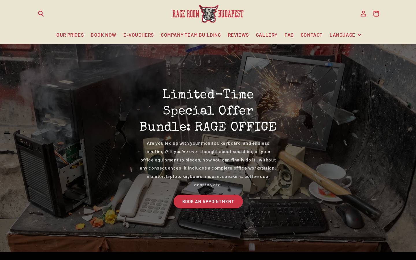 rageroombp.hu homepage screenshot