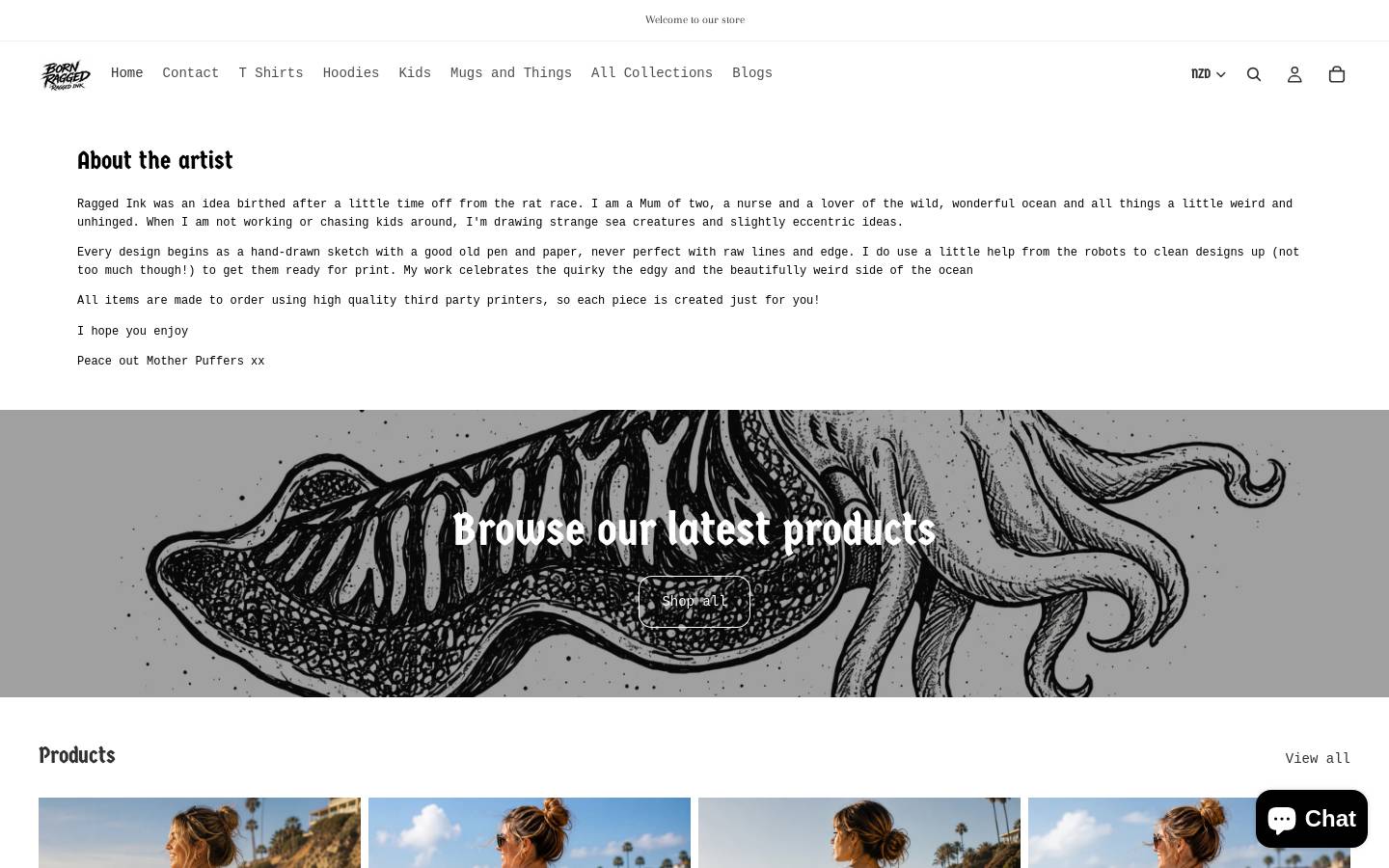 raggedinkdesign.com homepage screenshot