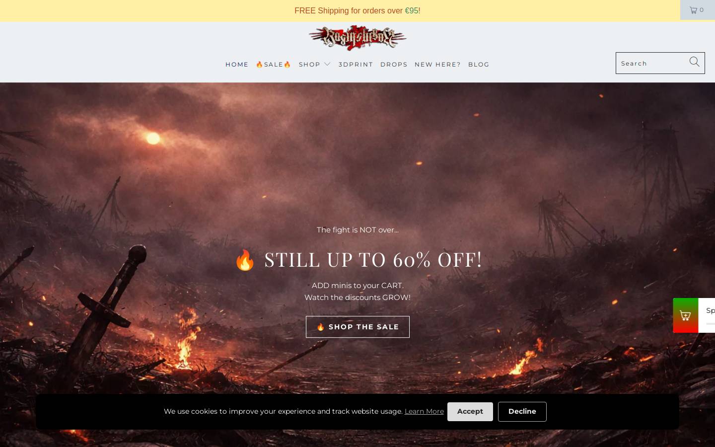 Raging Heroes homepage screenshot