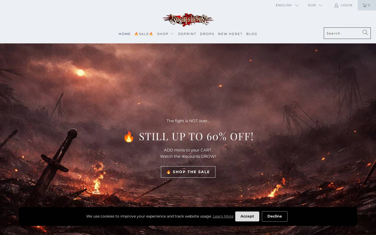 Raging Heroes homepage screenshot