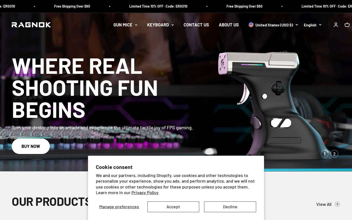 Ragnok homepage screenshot