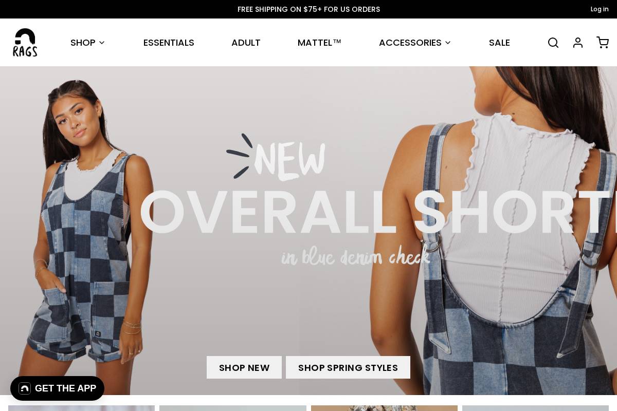 Rags homepage screenshot