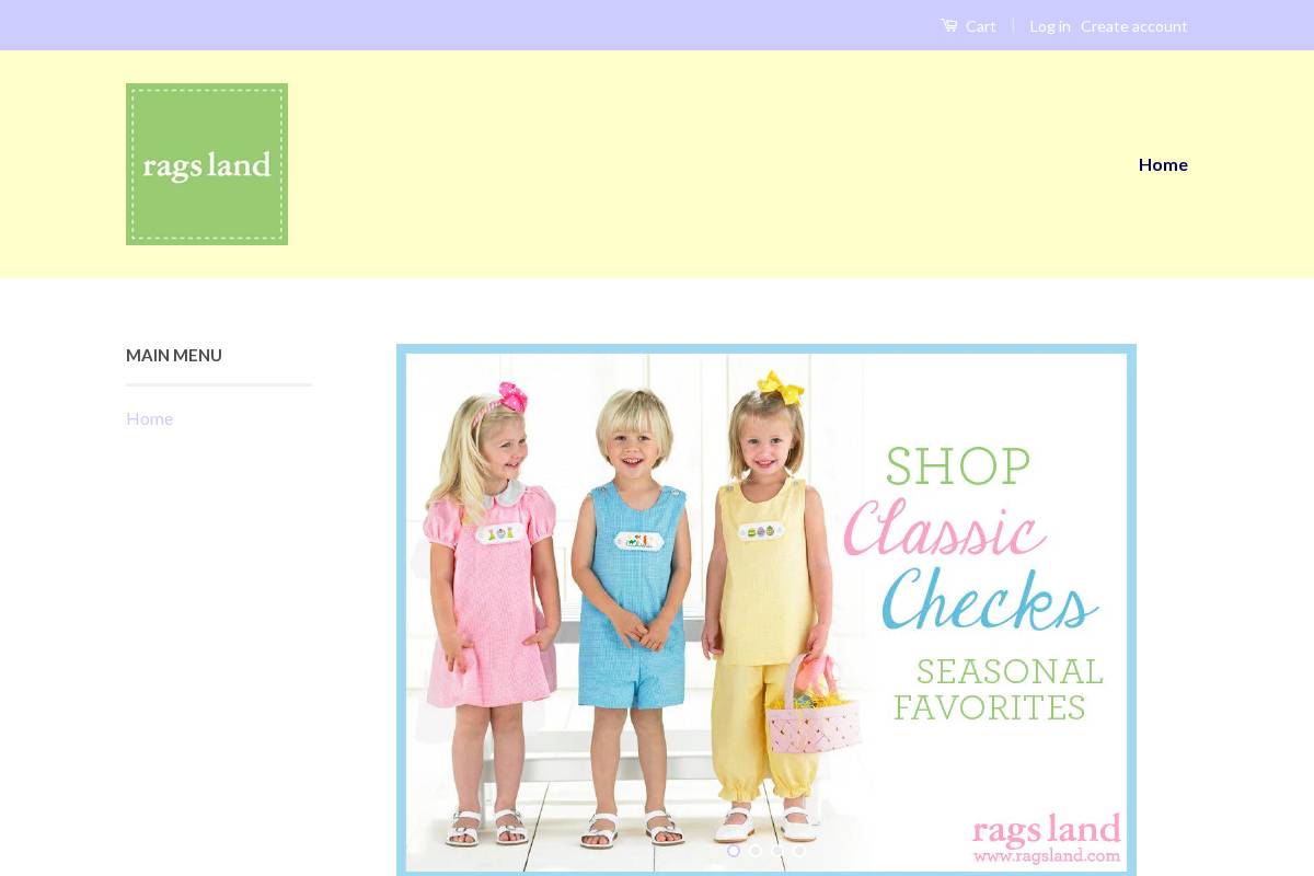 ragsland.com homepage screenshot