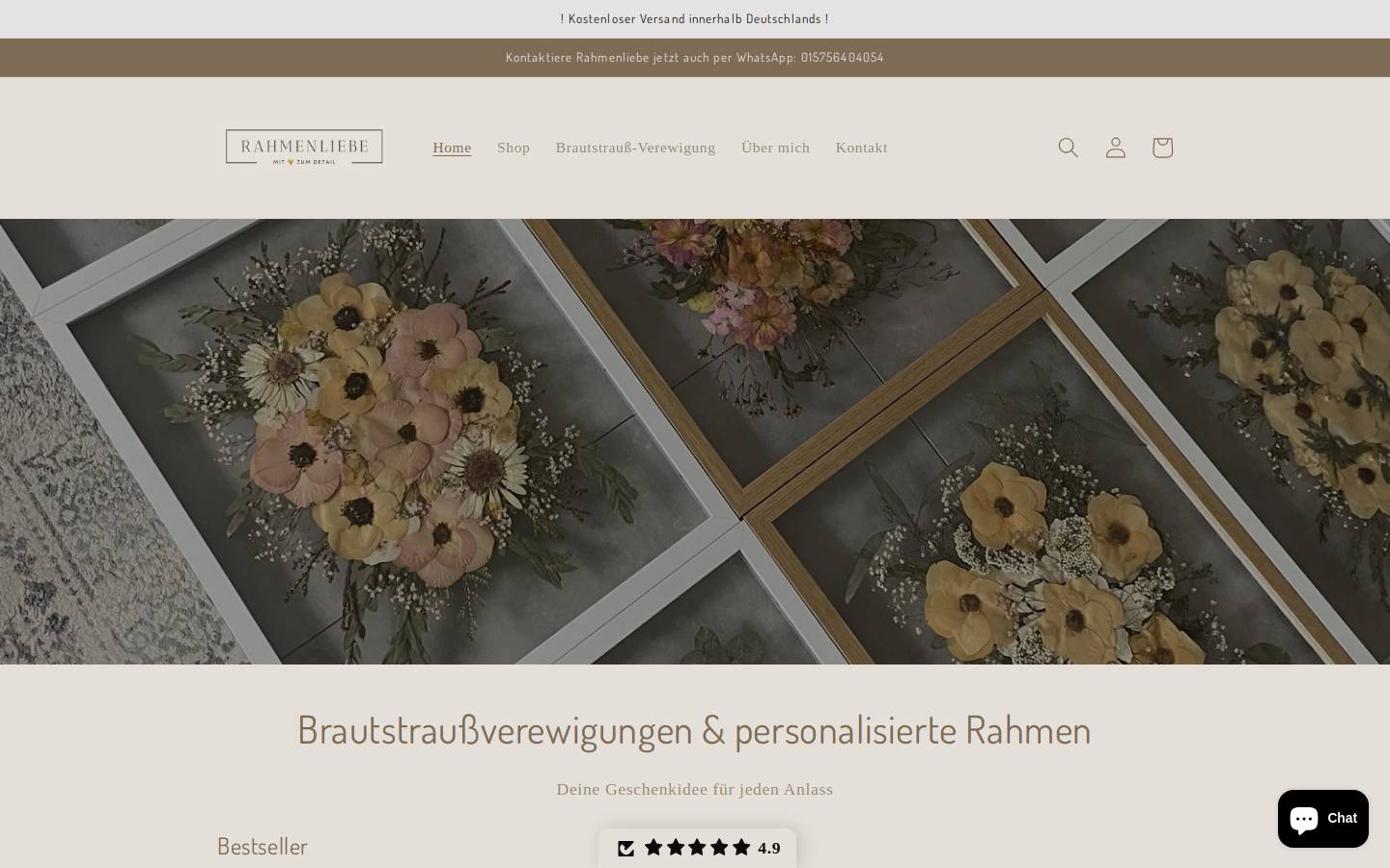 rahmenliebe.com homepage screenshot