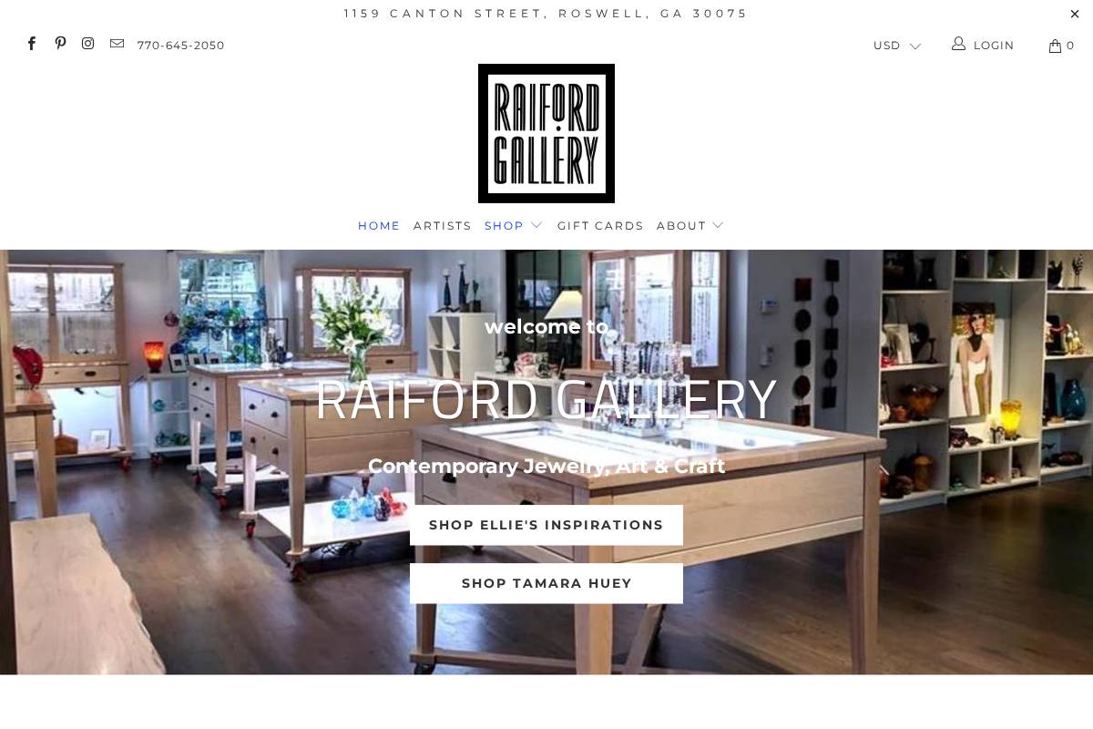 raifordgallery.com homepage screenshot