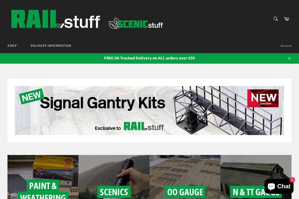 RAILstuff homepage screenshot