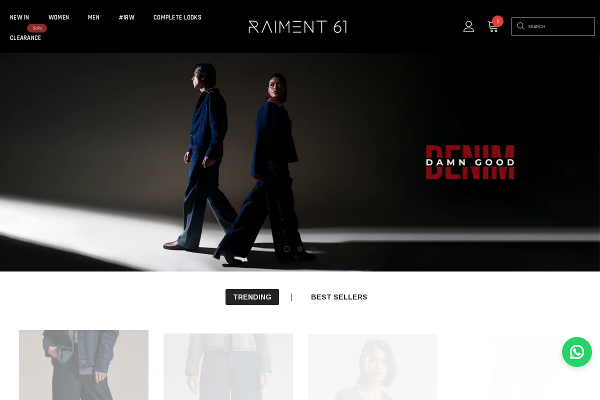 Raiment61 homepage screenshot
