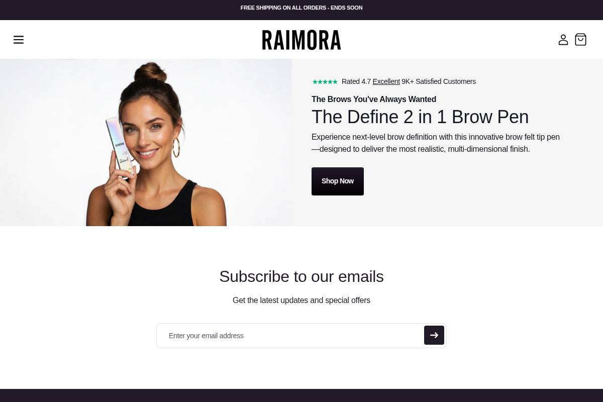 raimora.com homepage screenshot