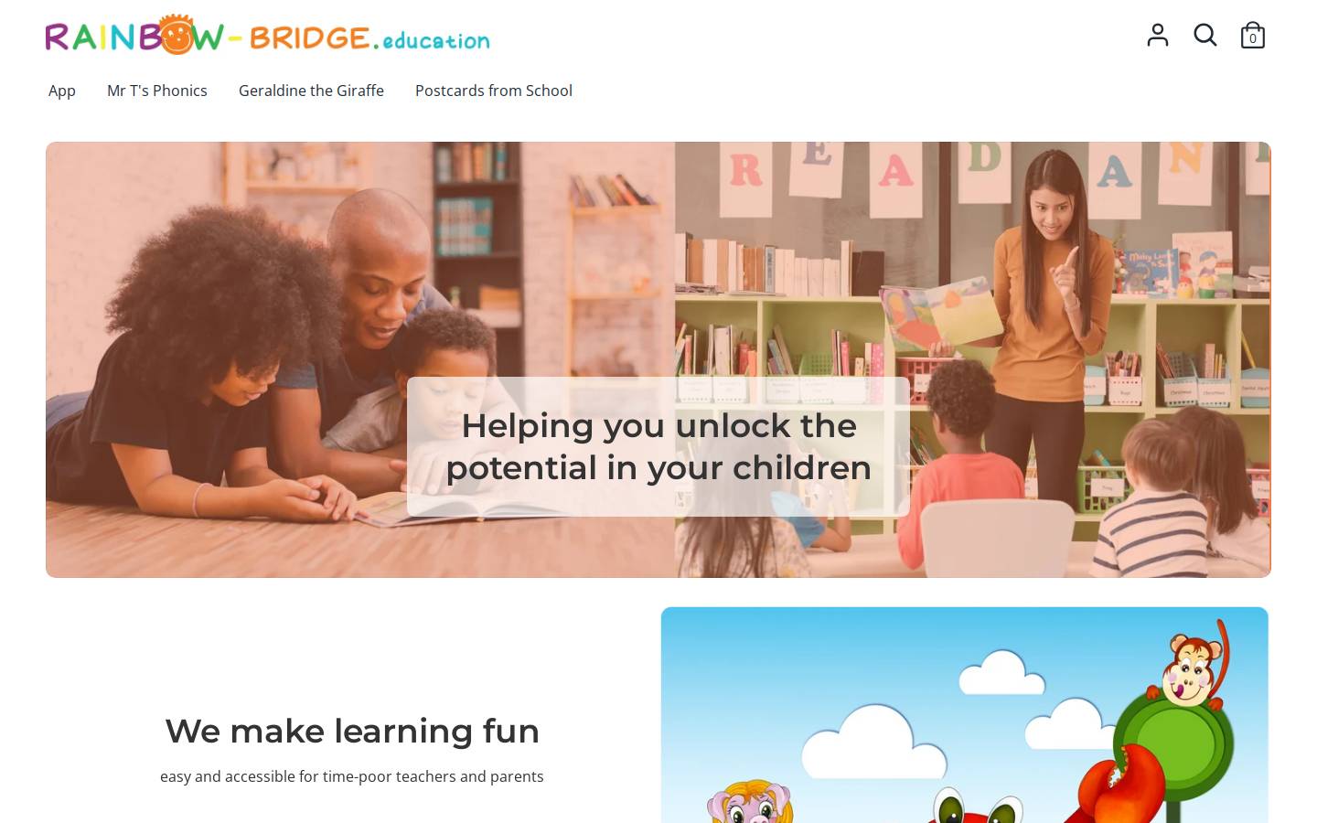 rainbow-bridge.education homepage screenshot