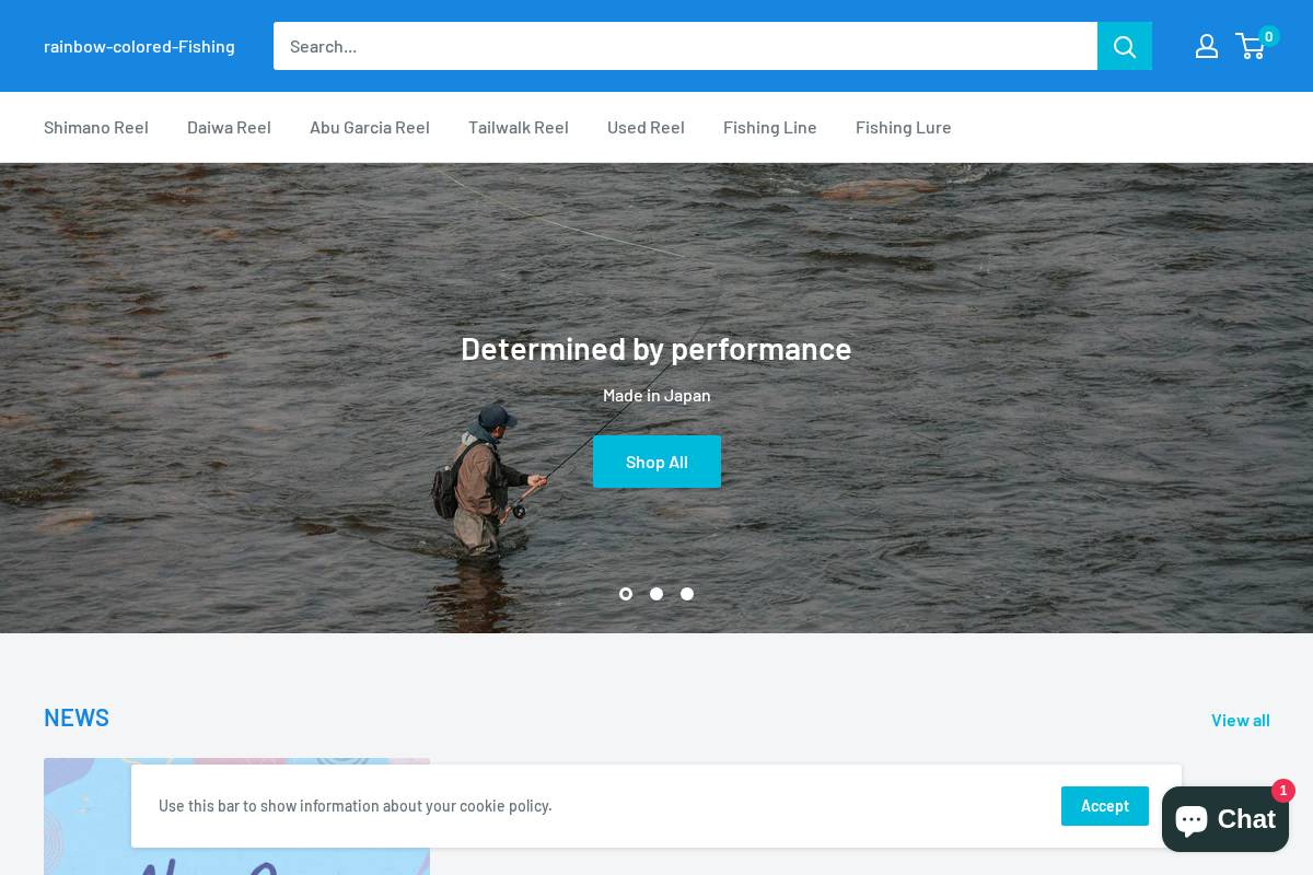 rainbow-colored-fishing.com homepage screenshot