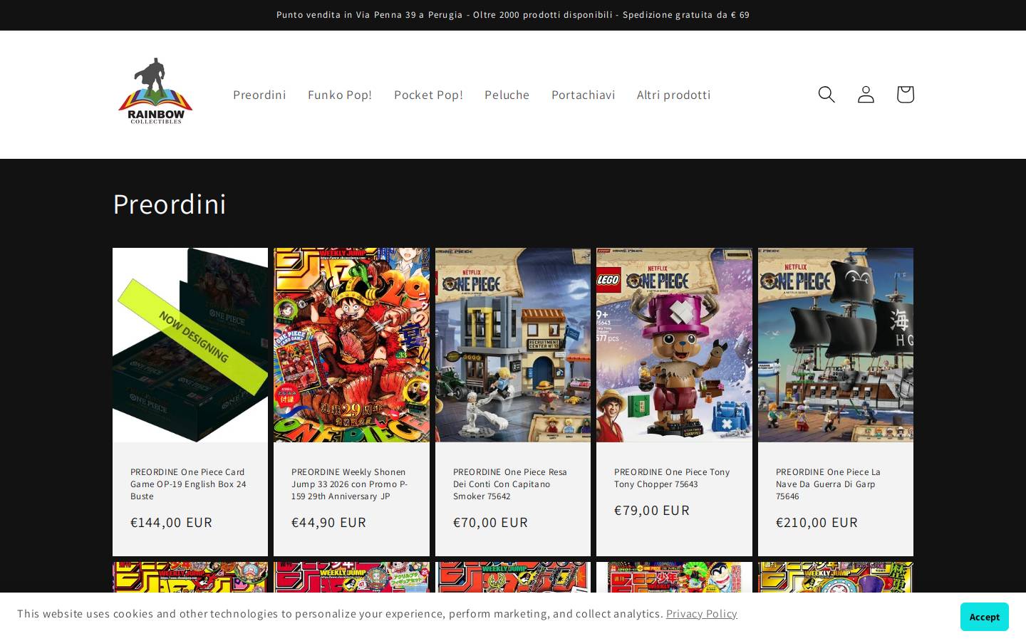 Rainbowcollectibles homepage screenshot