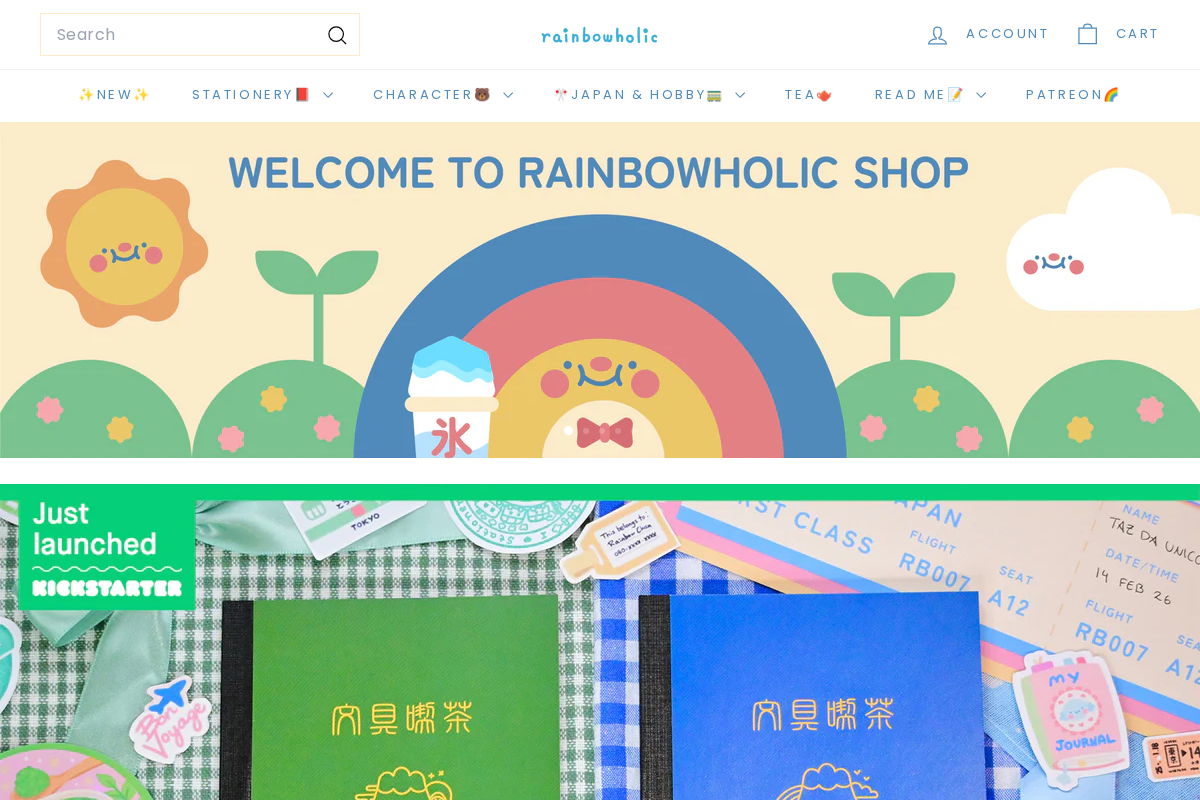 Rainbowholic Shop homepage screenshot