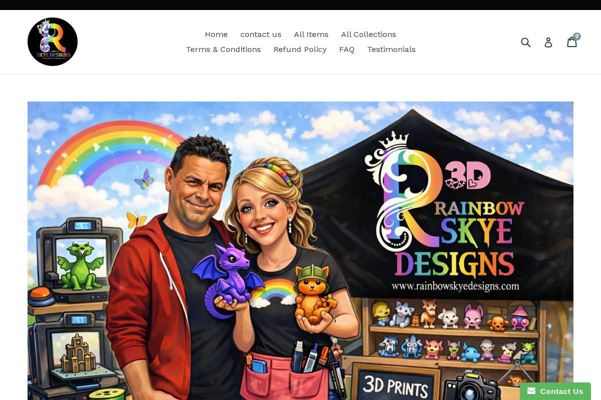 rainbowskyedesigns.com homepage screenshot