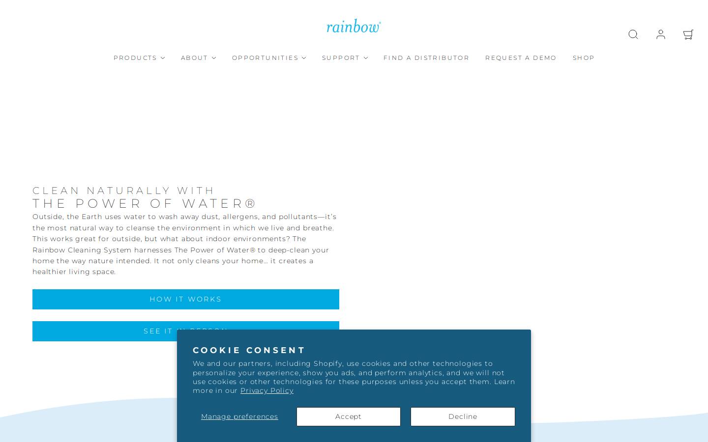 Rexair homepage screenshot