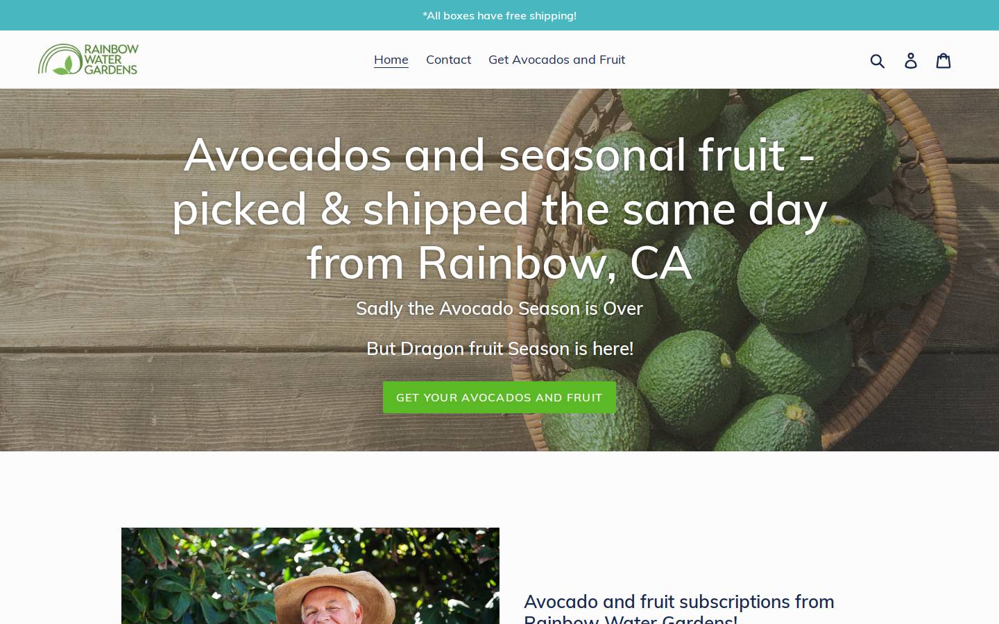 rainbowwatergardens.com homepage screenshot