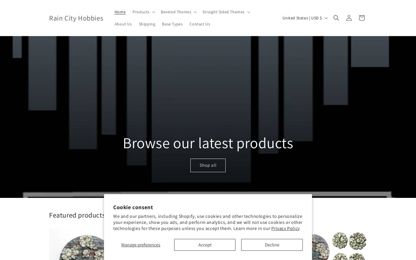 raincityhobbies.com homepage screenshot