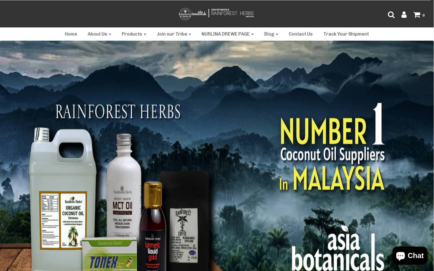rainforestherbs.com homepage screenshot