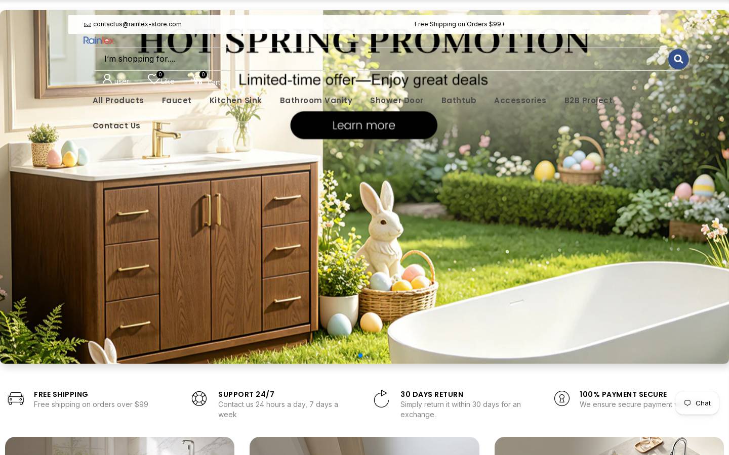 Rainlex Store homepage screenshot